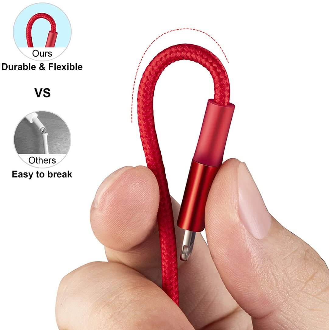  Nylon Braided  Micro USB Type C Lighting 3 4 in 1 3A  Multi Phone Charger Fast Charging USB Data Cable
