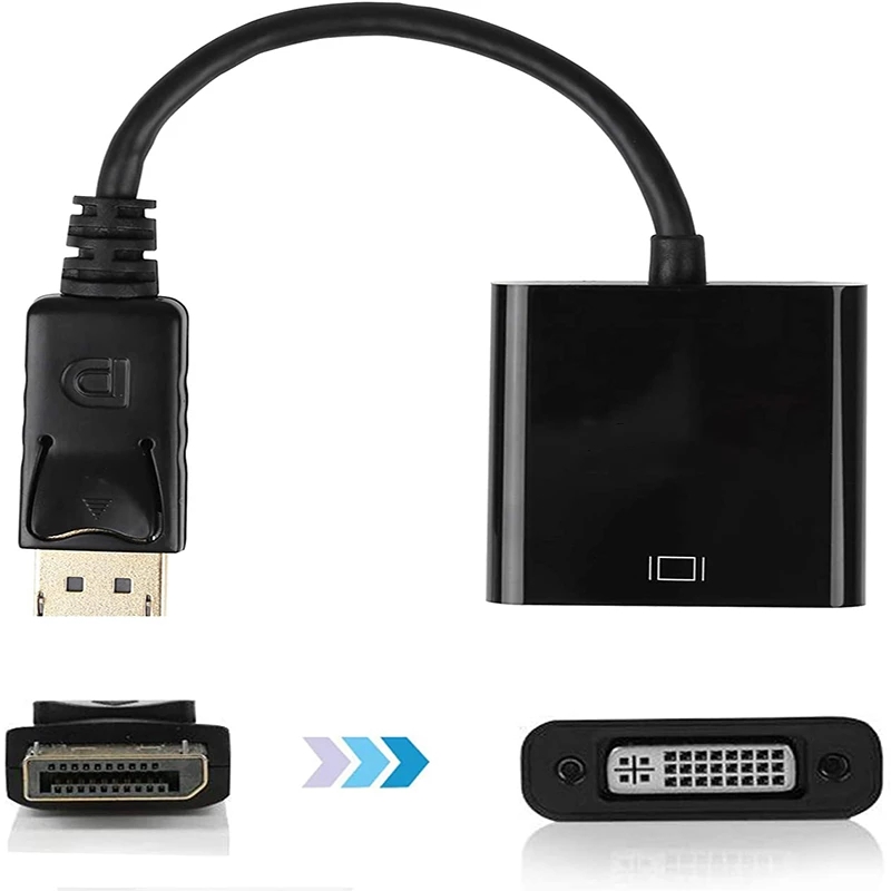 DP to DVI Adapter Cable 1080P DisplayPort Male to VGA Female Converter For Projector DTV TV HDVD Laptop