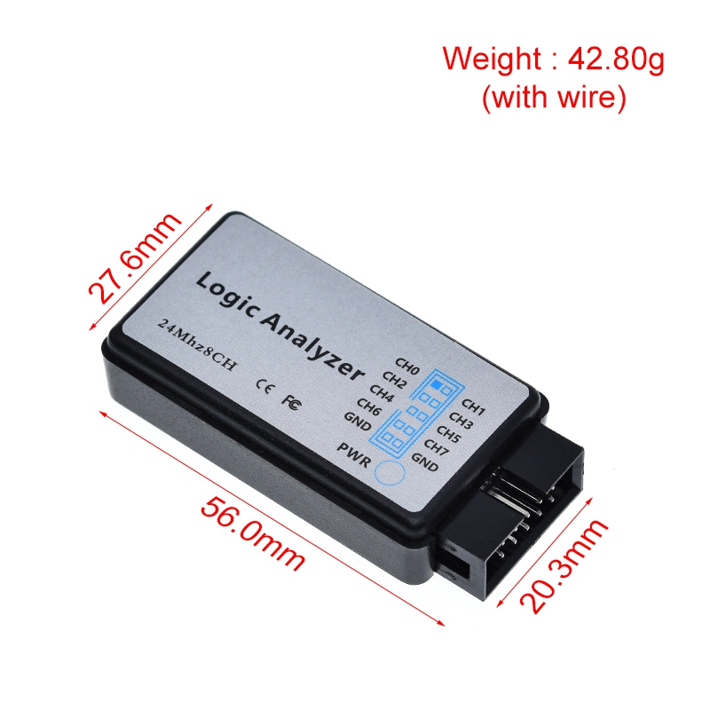 TZT USB 24M 8CH Logic Analyzer 24M 8 Channels with Buffer Support 1.1.16 Computer Components