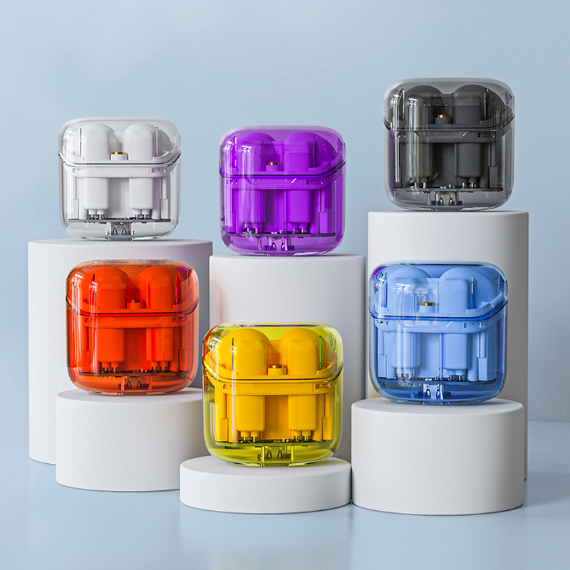 YX06 2022 Good Quality Handsfree Transparent Earphones TWS Wilress Earbuds Gaming Headphones