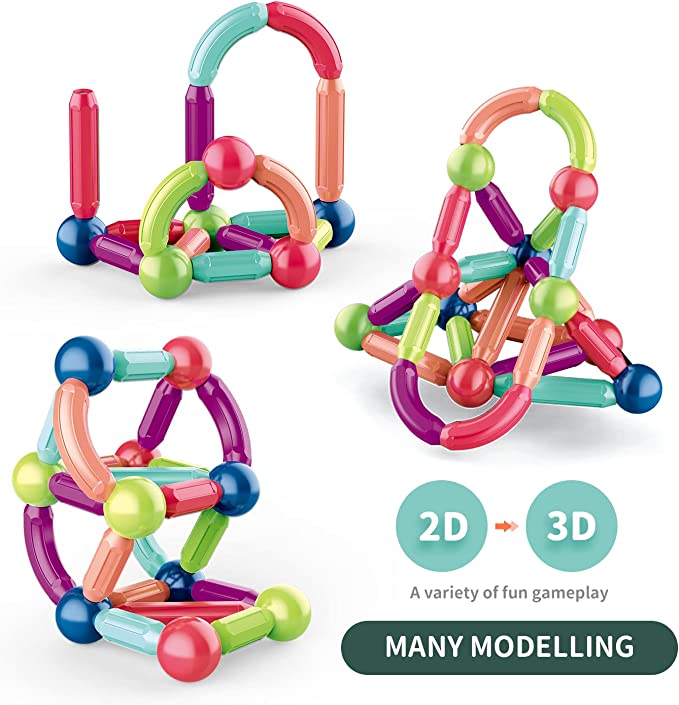 Kids Magnetic Toys, Magnet Balls Magnetic Building Set Toy, Magnetic Balls and Sticks
