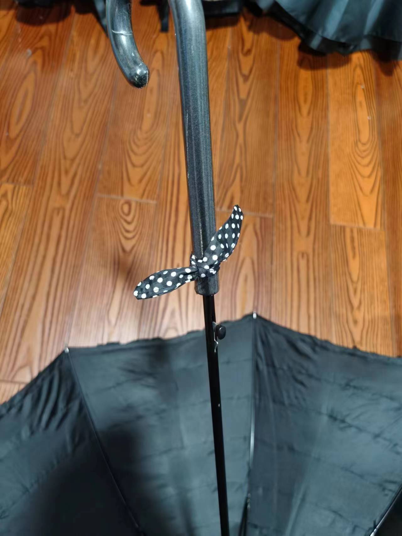 Princess Lace Pagoda Umbrellas For Straight Bar Semi Automatic Long Handle Hook Rain Gear Lady Sunshade umbrella  