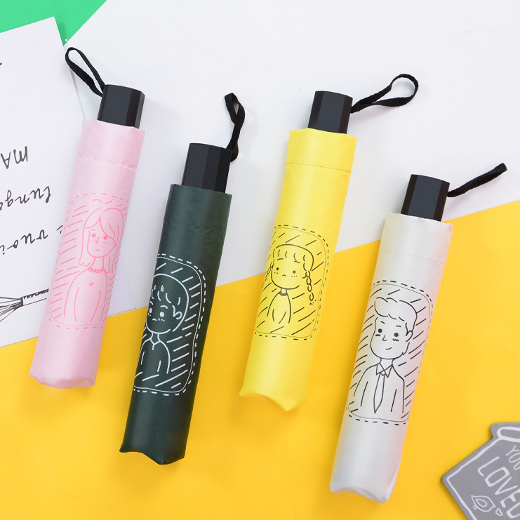 4 Colors Small Pocket Folding Pencil Umbrella Ultra-thin Light Mini Umbrella Rain Women Umbrella for Men Sun Rain Gear