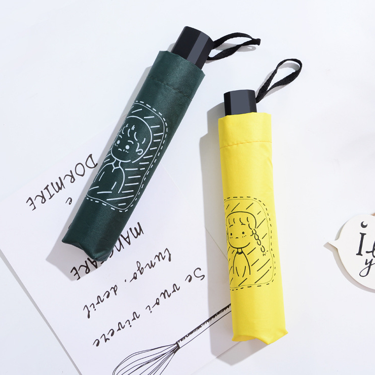 4 Colors Small Pocket Folding Pencil Umbrella Ultra-thin Light Mini Umbrella Rain Women Umbrella for Men Sun Rain Gear