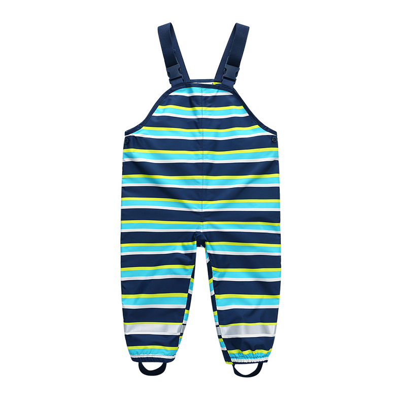  ization Kids rain trouser outdoor waterproof rain gear striped pattern bib pants