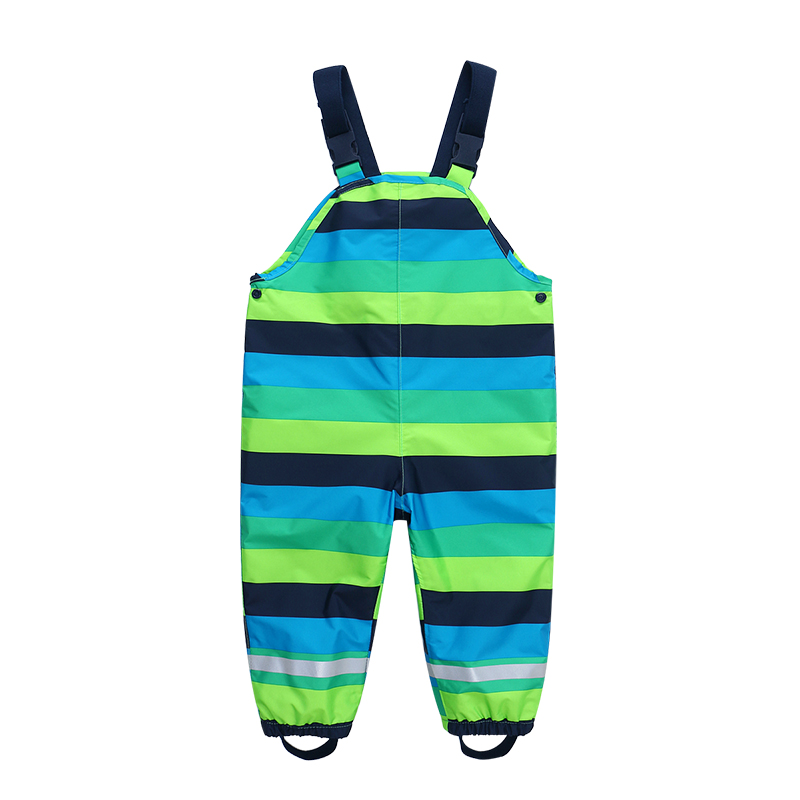  ization Kids rain trouser outdoor waterproof rain gear striped pattern bib pants