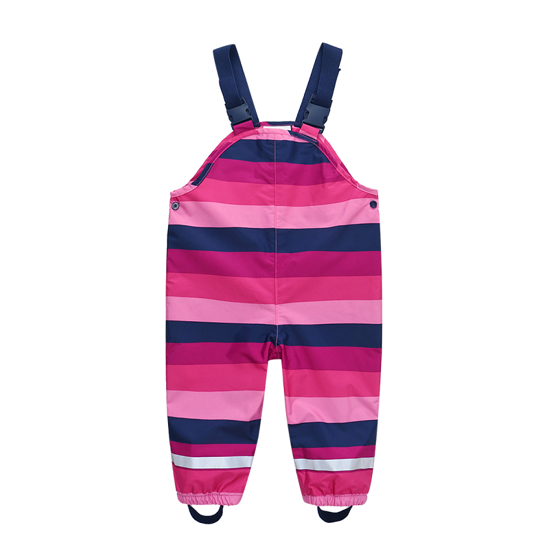 ization Kids rain trouser outdoor waterproof rain gear striped pattern bib pants