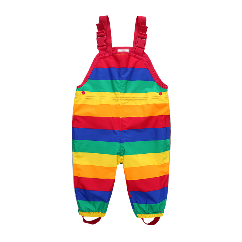  ization Kids rain trouser outdoor waterproof rain gear striped pattern bib pants