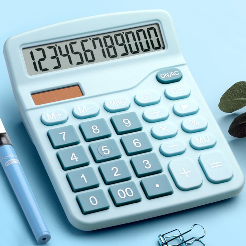 Office Special Cheap Dual Power Solar Calculator Student Large Electronic Scientific 12 Digit Double Powered  Dual Calcu