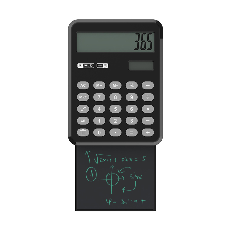  Dual Power 12 digit LCD Display Portable Pull-out Handwriting Board Calculator For Office and School
