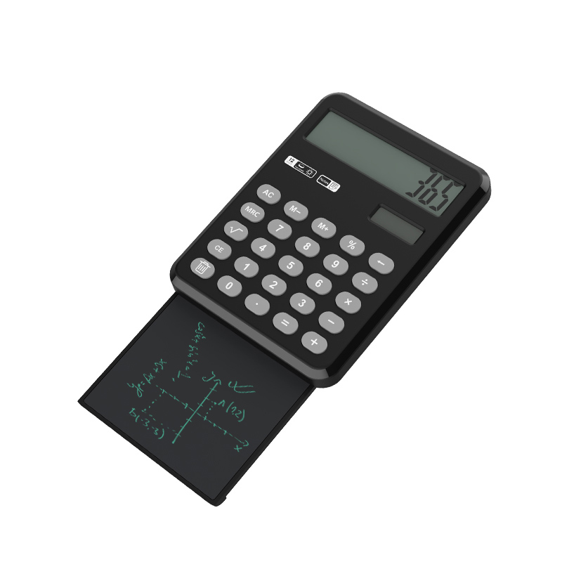  Dual Power 12 digit LCD Display Portable Pull-out Handwriting Board Calculator For Office and School