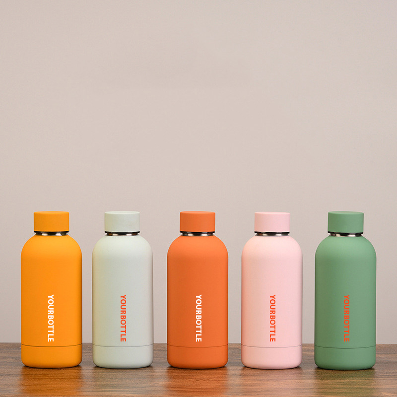   500ml Vacuum Insulation 18/8 Double Wall Stainless Steel Flask Sports Thermo Matte Water Bottle With No Leak