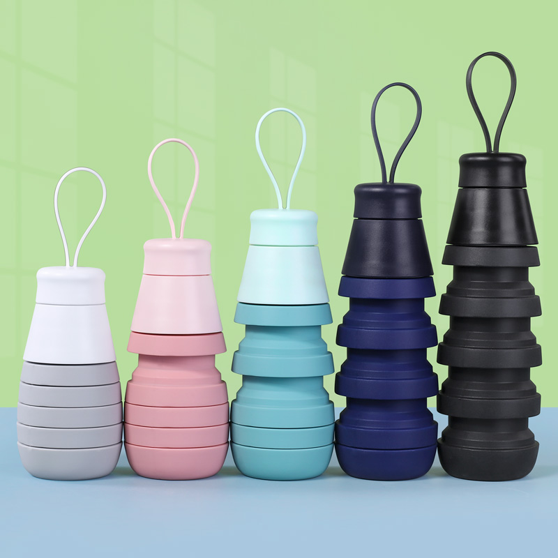 Foldable Silicone Sports Drink Water Bottle   Designed Grm Botella De Agua Collapsible Water Bottle