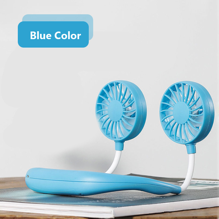 cheap  hands-free wear necklace fan double shoulder fan neck fan