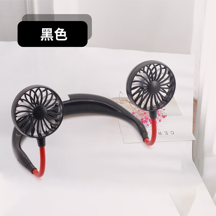cheap  hands-free wear necklace fan double shoulder fan neck fan