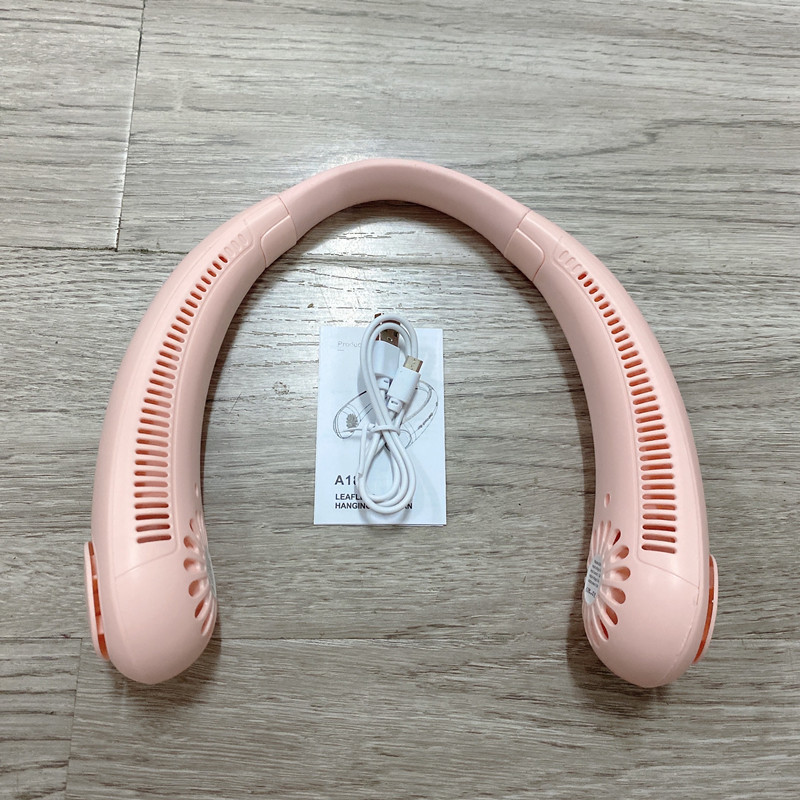 Neck fan portable outdoor sports fan USB rechargeable lazy mini leafless hands-free air-cooled ceiling fan