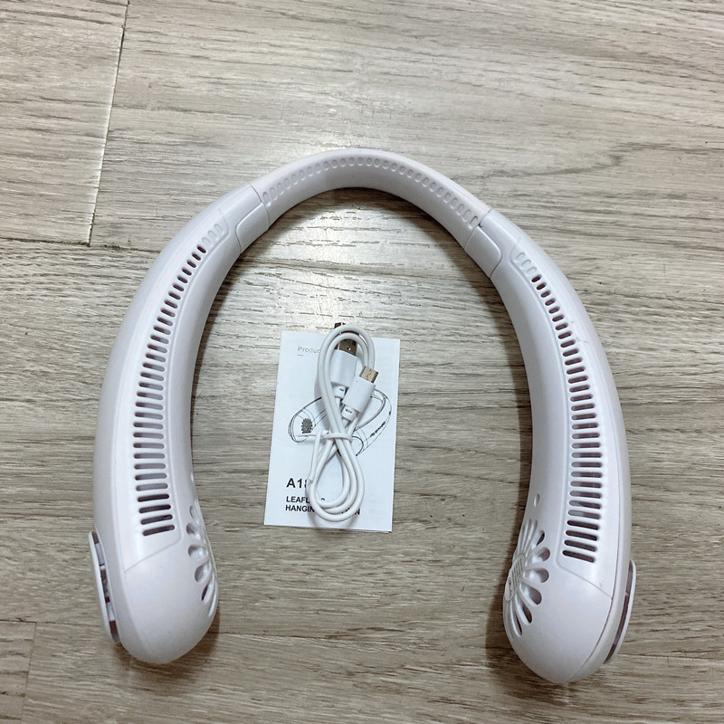 Neck fan portable outdoor sports fan USB rechargeable lazy mini leafless hands-free air-cooled ceiling fan