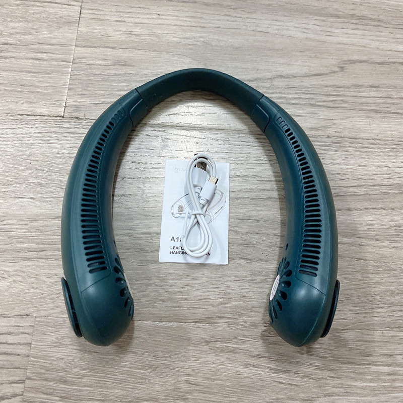 Neck fan portable outdoor sports fan USB rechargeable lazy mini leafless hands-free air-cooled ceiling fan