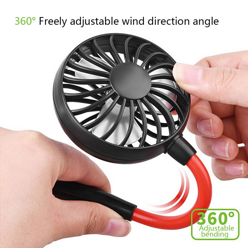 Foldable Neckband Mini Neck Fan USB Cooling LED Neck Fan for Camping Sport Tourism Best Gift Kids Summer Cooler Novelty 