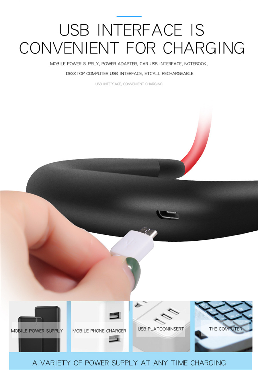 Foldable Neckband Mini Neck Fan USB Cooling LED Neck Fan for Camping Sport Tourism Best Gift Kids Summer Cooler Novelty 