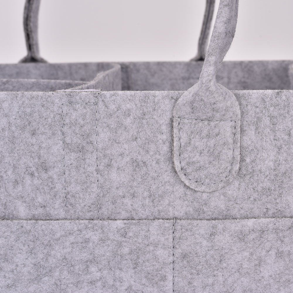  Soft Large Portable Detachable Gray Felt Baby Diaper Caddy Bag
