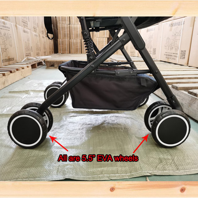 Wisesonle Folding Infant Stroller with Adjustable Backrest & Canopy & Footrest Black