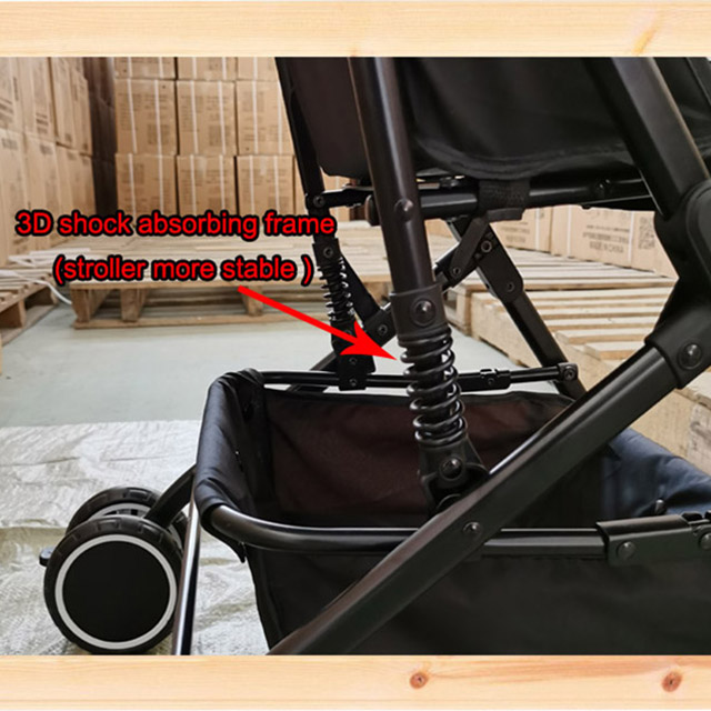 Wisesonle Folding Infant Stroller with Adjustable Backrest & Canopy & Footrest Black