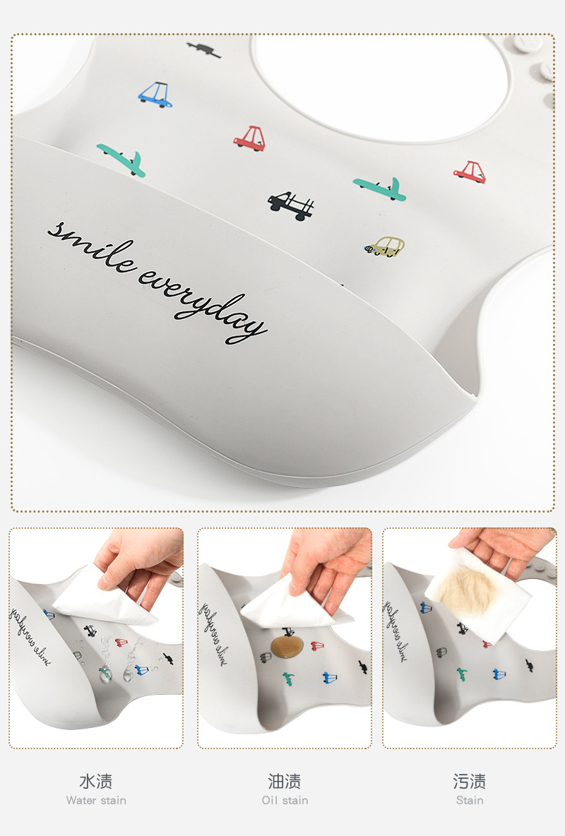 Silicone Baby Bib Saliva Pocket Washable Silicone Waterproof Bib Silicone Baby Bib Set