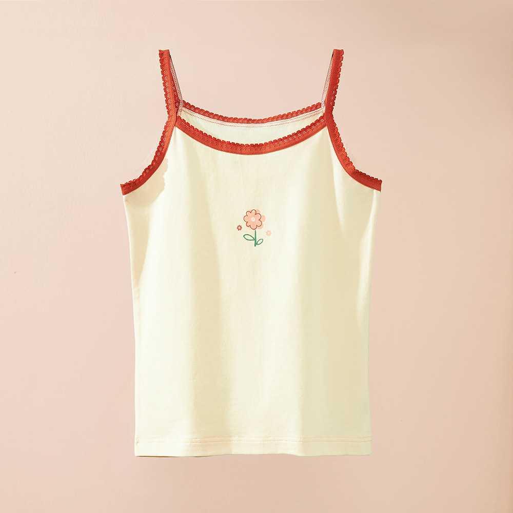 High Quality Girls' Lace Halter Top Underwear New Design with Lovely Floral Pattern