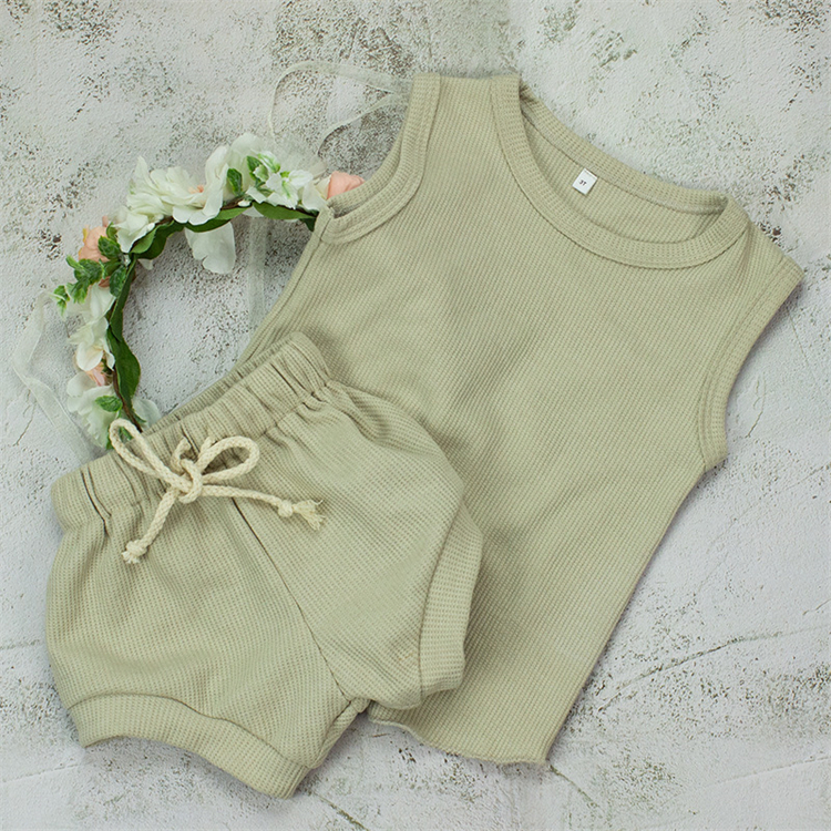 unisex pajamas toddler pants shorts boy girl outfit solid summer 2pices baby clothing sets