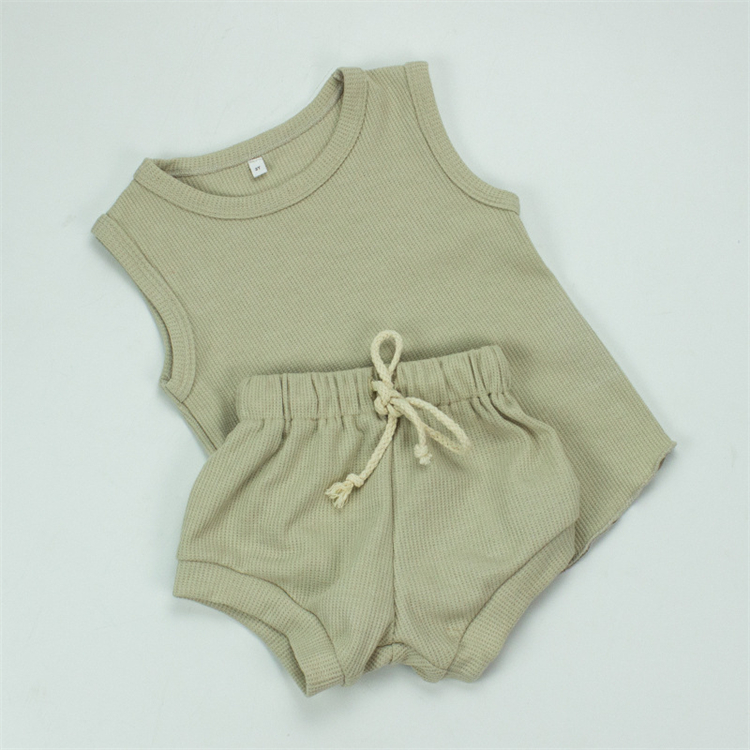 unisex pajamas toddler pants shorts boy girl outfit solid summer 2pices baby clothing sets