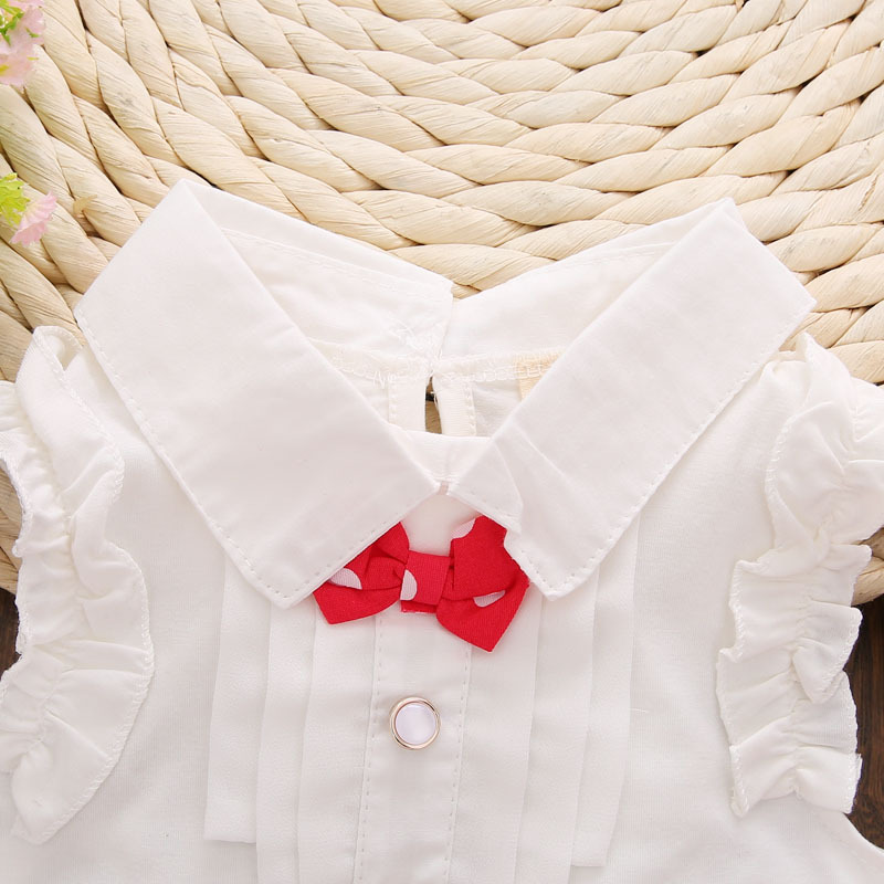 Cute new born baby girl summer clothes sets baby girl outfits blue Red dot shorts and pant from China Zhejiang Huzhou