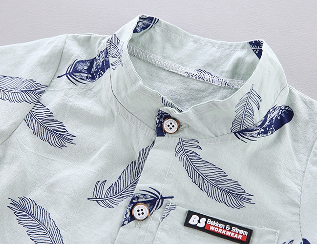 Summer 2 Pieces Baby Boys' Outfit Set Children's Clothing with Printed Shirt and Shorts, Infant Apparel