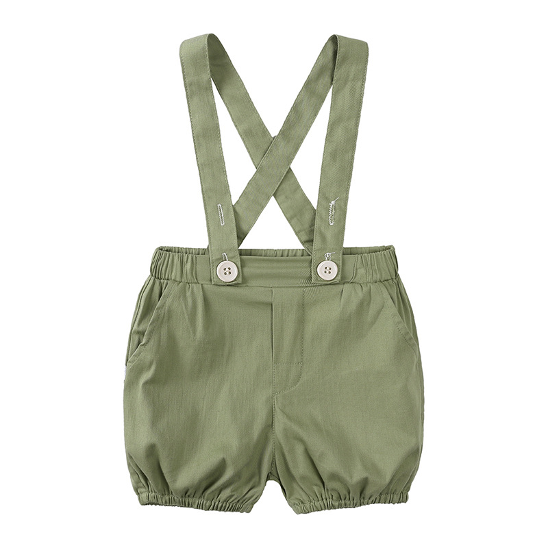 2023 New Cotton Short Sleeve Set with Two Pieces of Strap Pants