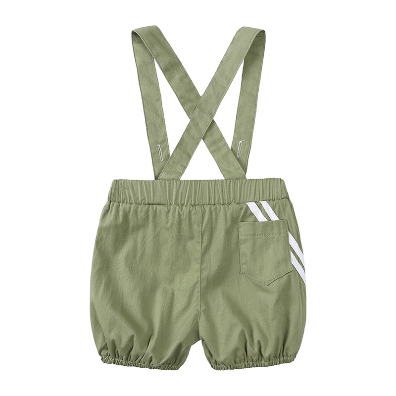 2023 New Cotton Short Sleeve Set with Two Pieces of Strap Pants