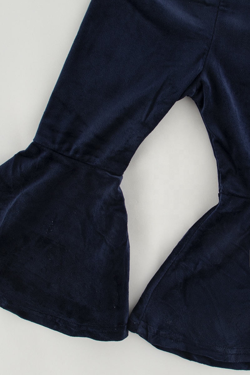 2022 Girlymax fall light yellow and white stripes long sleeve smoked dress bell-bottom pants  top baby girl outfit