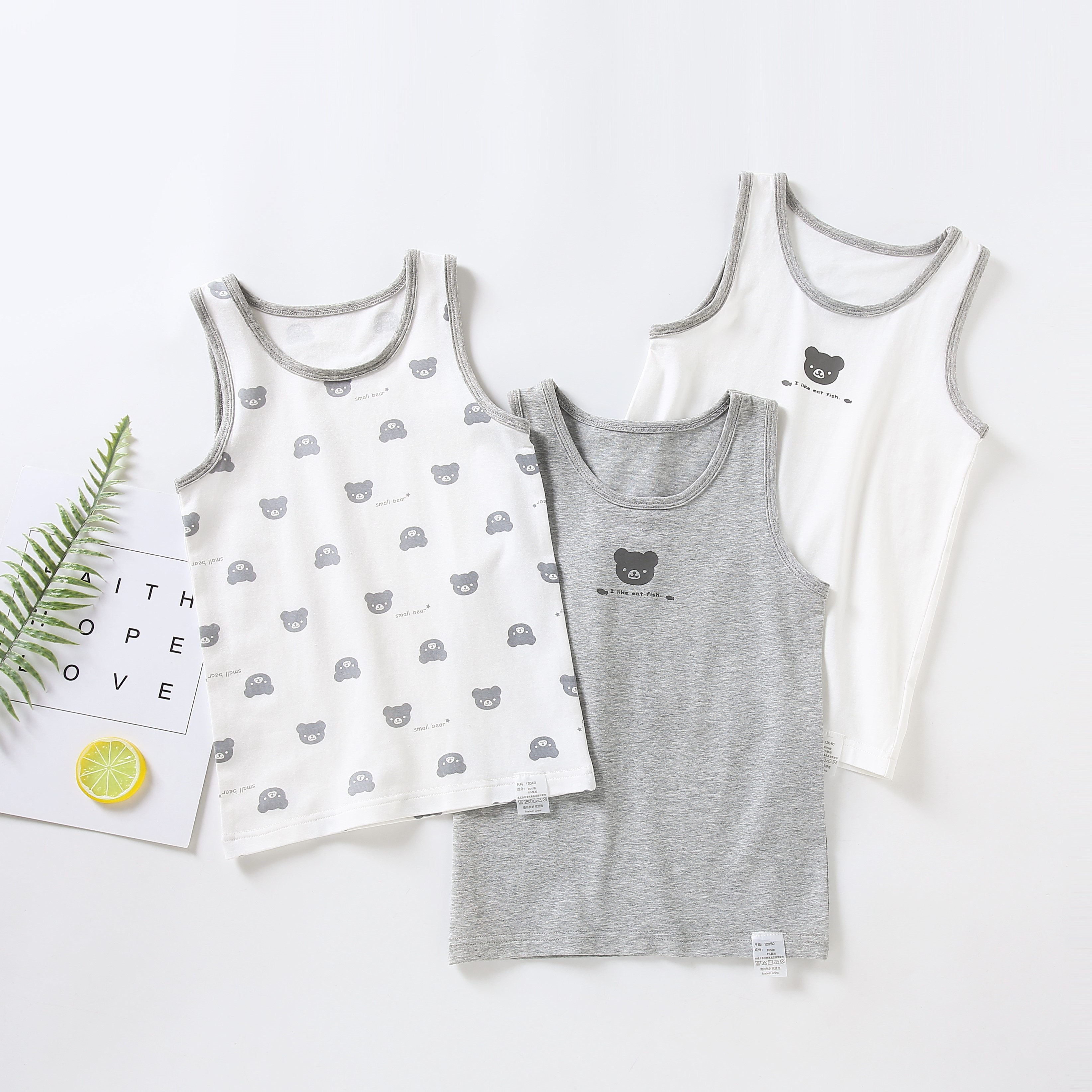  Simple Design Summer Casual Little Baby Sleeveless Boys Vest Cotton Kinds Clothing
