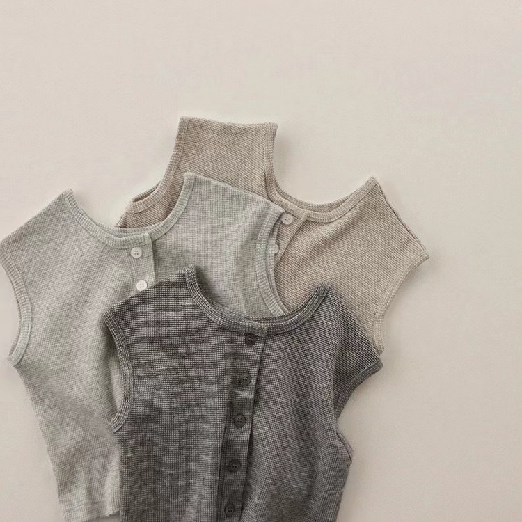 Boys' and girls' vest suit Two side summer Korean children's wear Summer thin baby children clothes two piece set