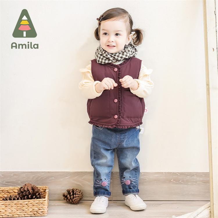 New Thickened Warm Sleeveless Baby Waistcoat Vest Children's Clothing Jackets For Kids Girl