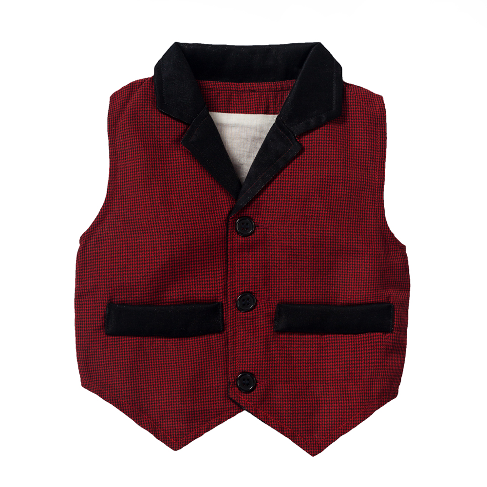 Baby Clothes Cotton Red Vest Suit Baby Boy Romper Clothes Birthday Party Outfit