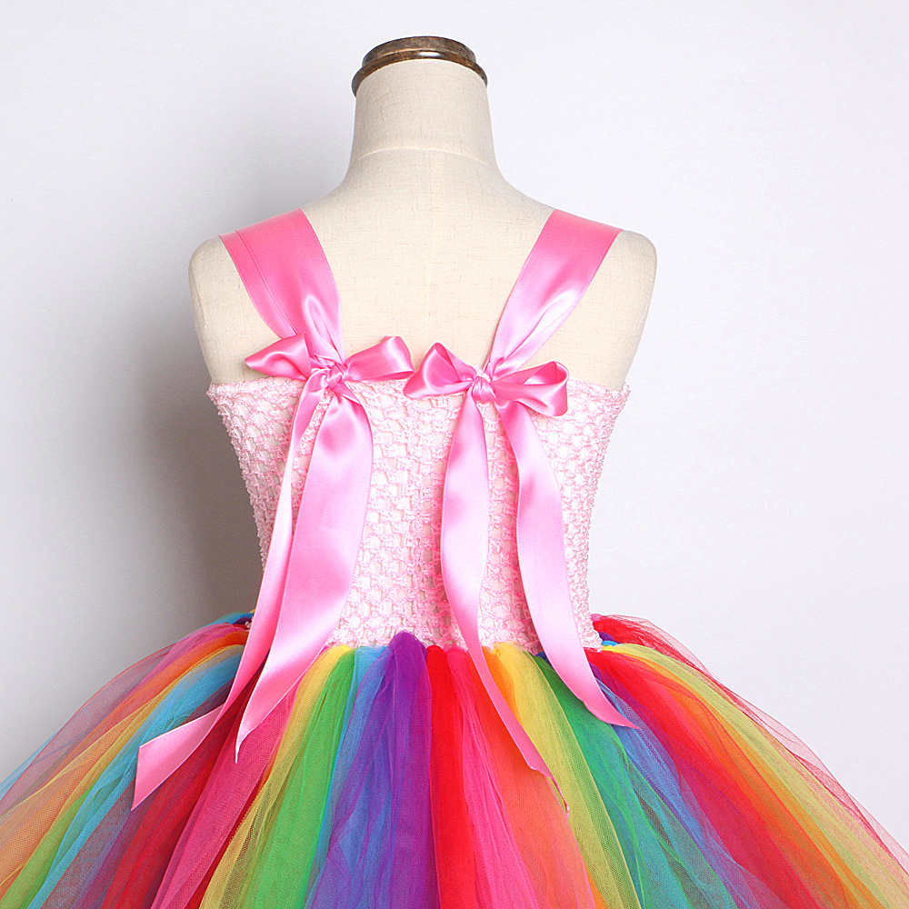 Rainbow Unicorn Dresses for Girls Princess Halloween Costumes Kids Birthday Gift Unicorn Costume Baby Girl Christmas Lon