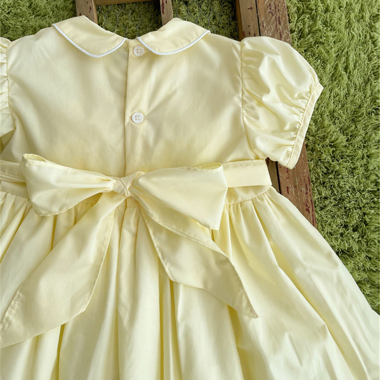 New Arrival Summer Child Clothes Short Sleeves Peter Pan Collar Two Sets of Baby Girls' dress