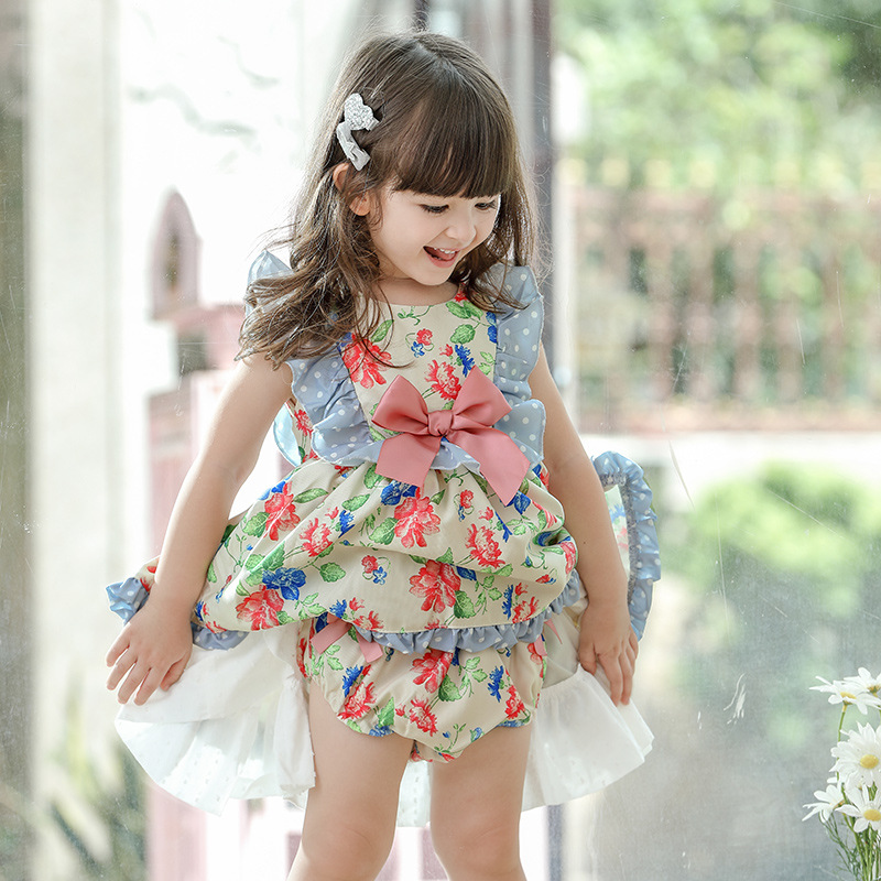 Spanish Royal Court Princess Dress European and American Lolita Children's Suit Girls' Skirts Dress Baby Clothes