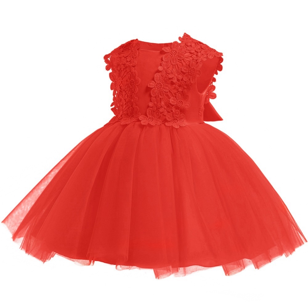 Fashion Children Baby Girl Summer Clothes Baby's First Birthday Lace Dress Girls Sleeveless Party Dress