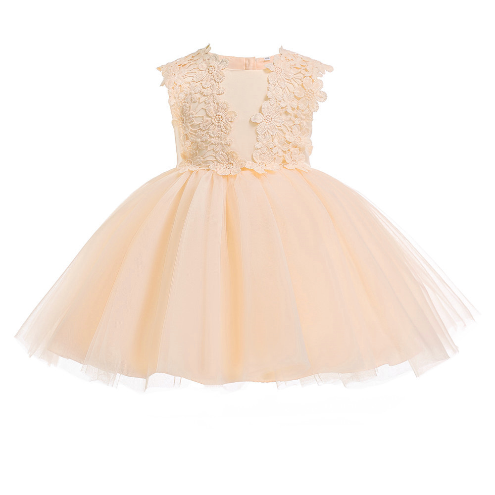 Fashion Children Baby Girl Summer Clothes Baby's First Birthday Lace Dress Girls Sleeveless Party Dress