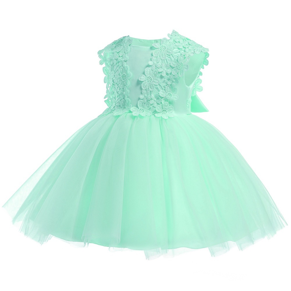 Fashion Children Baby Girl Summer Clothes Baby's First Birthday Lace Dress Girls Sleeveless Party Dress