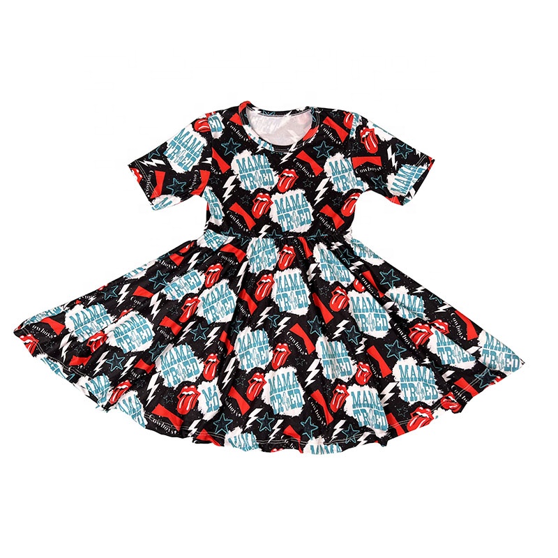 DH  vestido de bebe 4th os july fashion girls twirl dress latest children dress designs