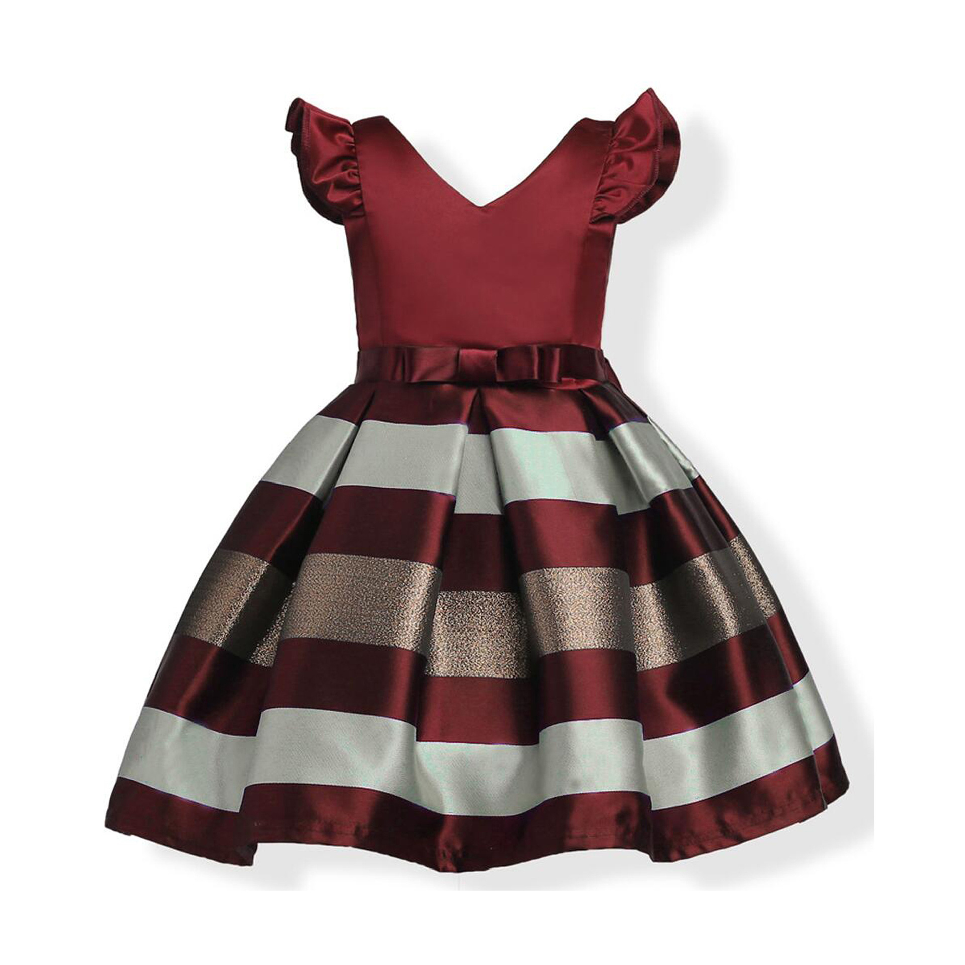 YSMARKET New sweet bow stripes princess dress of girls Baby girl christmas party dress