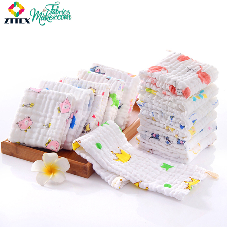 Cheap Price Brushed Pattern 100% cotton double gauze muslin fabric for baby
