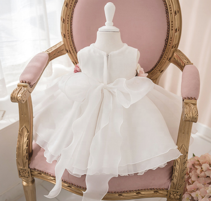 Handcraft 100% Cotton  Baby Girl Flower Skirt Boutique Clothing Sleeveless Tulle Party Princess Dress